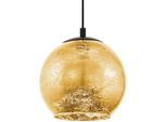 EGLO Hängeleuchte "ALBARACCIN Pendellampe, IP20, E27, Stahl, Glas, Esstischlampe, Lampe", gold (schwarz, goldfarben), 1, Ø 27cm H: 110cm, 1 Stk., Leuchten, Hängelampe für Esszimmer, Küche oder Wohnzimmer, Hängeleuchte
