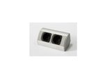 kalb 2-fach Ecksteckdosenleiste zur Montage, 2x 230V Steckdose, Anschlusskabel ohne Stecker, silber/schwarz