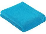 Badetuch VOSSEN "Calypso Feeling", blau (turquoise), B:67cm L:140cm, Walkfrottee, Obermaterial: 100% Baumwolle, Handtücher, Badetuch, mit schmaler Bordüre aus 100% Baumwolle, Vegan, einfarbig
