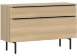 Lowboard TOM TAILOR HOME "COLOR PUZZLE 3 – 1 Klappe 1 Schublade mit farbigem Griff und Füßen", light oak, B:110cm H:72cm T:42cm, Holzwerkstoff, Melamin, Spanplatte, Sideboards, Lowboard, Kommode, Breite 110 cm,mit Klappe und Schublade, viel Stauraum