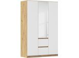 Drehtürenschrank RAUCH "Schrank Garderobe MAINZ Breiten 91/136/181/226/271/315/360, Höhe 210cm", eiche artisan, alpinweiß, B:136cm H:210cm T:54cm, Holzwerkstoff, Schränke, Drehtürenschrank, grifflose Front, Außentüren mit Push-to-Open Funktion MADE IN GERMANY