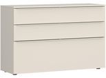 Kommode TOM TAILOR HOME, light taupe, B:110cm H:74cm T:42cm, Holzwerkstoff, Melamin, Spanplatte, Sideboards, Kommode, Lowboard, Breite 110 cm,1 Klappe,2 Schubladen, viel Stauraum