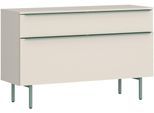 Lowboard TOM TAILOR HOME "COLOR PUZZLE 3 – 1 Klappe 1 Schublade mit farbigem Griff und Füßen", beige (light taupe), B:110cm H:72cm T:42cm, Holzwerkstoff, Melamin, Spanplatte, Sideboards, Lowboard, Kommode, Breite 110 cm,mit Klappe und Schublade, viel Stauraum