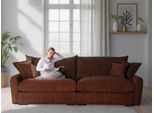 Big-Sofa HOME AFFAIRE "Finca XXL, B: 247 cm", terracota, B:247cm T:123cm, 100% Polyester, Sofas, Big-Sofa, 4 Zierkissen, Mega-Sofa, in Cord oder Chenille-Struktur, Federkern
