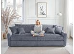 Big-Sofa HOME AFFAIRE "Finca XL, B: 190 cm", grau (dunkelgrau), B:190cm T:123cm, 100% Polyester, Sofas, Big-Sofa, 4 Zierkissen, Mega-Sofa, in Cord oder Chenille-Struktur, Federkern