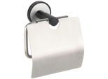 Toilettenpapierhalter WENKO "UV-Loc Udine", silber (silberfarben), B:14,5cm H:12,5cm L:6,5cm, Edelstahl, Toilettenpapierhalter, Toilettenpapierhalter, Befestigen ohne Bohren