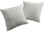 Dekokissen ADAM "Uni Light Collection", grau (hellgrau, unifarben), B:50cm L:50cm, Obermaterial: 100% Baumwolle, Dekokissen_Sitzkissen_Kissenhüllen, Dekokissen, im Uni Design