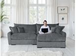 Ecksofa HOME AFFAIRE "Finca XXL L-Form, B: 247 cm", grau (dunkelgrau), B:247cm T:187cm, 100% Polyester, Sofas, Ecksofa, 4 Zierkissen, Mega-Sofa, in Cord oder Chenille-Struktur, Federkern