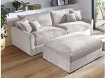 Big-Sofa HOME AFFAIRE "Finca XXL, B: 247 cm", beige, B:247cm T:123cm, 100% Polyester, Sofas, Big-Sofa, 4 Zierkissen, Mega-Sofa, in Cord oder Chenille-Struktur, Federkern