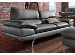 3-Sitzer CALIA ITALIA "Dave, italienisches Design, erstklassiger Sitzkomfort, Breite 221cm", grau, B:221cm H:87cm T:97cm, NaturLeder Sorrento, Sofas, 3-Sitzer, in zwei Lederqualitäten und toller Detailverarbeitung