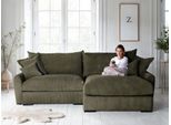Ecksofa HOME AFFAIRE "Finca XXL L-Form, B: 247 cm", olive, B:247cm T:187cm, 100% Polyester, Sofas, Ecksofa, 4 Zierkissen, Mega-Sofa, in Cord oder Chenille-Struktur, Federkern