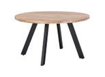 P & B Esstisch, Natur, Holz, Metall, Akazie, vollmassiv, Holz, rund, eckig, 130x76x130 cm, Esszimmer, Tische, Esstische, Esstische rund