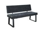 Livetastic Sitzbank, Dunkelgrau, Metall, Textil, 2-Sitzer, 140x85x56 cm, Esszimmer, Bänke, Sitzbänke