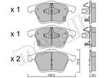METELLI Bremsbelagsatz, Scheibenbremse 2208050 für MAZDA