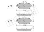 METELLI Bremsbelagsatz, Scheibenbremse 2206640 für MINI BMW
