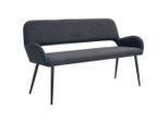 Mid.you Sitzbank, Schwarz, Holz, Metall, Textil, Pappel, Sperrholz, 2-Sitzer, 150x83x63 cm, Esszimmer, Bänke, Sitzbänke