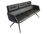Dieter Knoll Sitzbank, Schwarz, Metall, Leder, Echtleder, Rindleder, 3-Sitzer, 200x91x70 cm, Esszimmer, Bänke, Sitzbänke