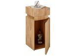 Linea Natura Beistelltisch , Eichefarben , Holz , Wildeiche , massiv , quadratisch , Säule , 30x65.5x30 cm , Stauraum , Wohnzimmer, Wohnzimmertische, Beistelltische, Beistelltische Holz