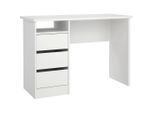 P & B Schreibtisch, Weiß, Holzwerkstoff, 3 Schublade(n) Schubladen, rechteckig, Wange, 110x48.5x76 cm, Stauraum, Arbeitszimmer, Schreibtische, Bürotische