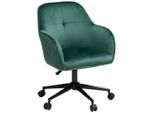 Livetastic Drehstuhl, Grün, Schwarz, Metall, Textil, Drehkreuz, 58x82x90 cm, Arbeitszimmer, Bürostühle, Drehstühle