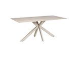 P & B Esstisch, Beige, Metall, Keramik, rechteckig, Flachrohr, 90x76x180 cm, Esszimmer, Tische, Esstische, Esstische Keramik