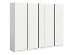 Mid.you , Weiß , Holzwerkstoff , 8 Fächer , 4 Schublade(n) Schubladen , 230x183x53 cm , FSC MIX , Schlafzimmer, Kleiderschränke, Drehtürenschränke