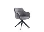 Mid.you , Grau , Metall , 59x83x60 cm , Sitzfläche 360° drehbar , Esszimmer, Esszimmerstühle, Drehstühle Esszimmer
