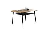 Mid.you , Naturfarben, Schwarz , Metall , rechteckig , 90x76x180 cm , Stauraum , Esszimmer, Esszimmertische, Esstische, Holztische, Esstische Holz