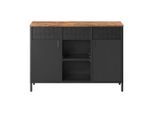 Boxxx Kommode, Braun, Schwarz, Metall, Kunststoff, 3 Fächer, 1 Schublade(n) Schubladen, 110x76x40 cm, stehend, Wohnzimmer, Kommoden & Sideboards, Kommoden