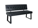 Livetastic , Schwarz , Metall, Textil , 140x85x56 cm , Esszimmer, Bänke, Polsterbänke