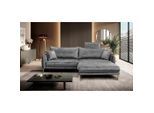 P & B , Grau , Textil , Ottomane rechts, L-Form , 264x196 cm , Made in EU , Liegefunktion , Wohnzimmer, Sofas & Couches, Wohnlandschaften, Ecksofas
