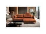 P & B , Rostfarben , Textil , Ottomane rechts, L-Form , 264x196 cm , Made in EU , Liegefunktion ,