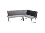 P & B , Dunkelgrau , Holz, Metall, Textil , Pappel , Sperrholz , L-Form , 205x155 cm , Esszimmer, Bänke, Polsterbänke