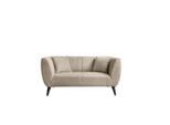 Mid.you , Beige , Textil , Buche , Uni , Füllung: Schaumstoff , 172x83x88 cm , Made in EU , Hocker erhältlich, Rücken echt, Armteil links, Armteil rechts ,