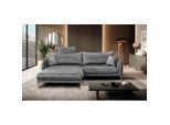 P & B , Grau , Textil , Ottomane links, L-Form , 264x196 cm , Made in EU , Liegefunktion ,