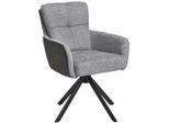 Livetastic , Grau , Holz, Metall, Textil , Pappel , Sperrholz , 60x88x67 cm , Sitzfläche 360° drehbar ,