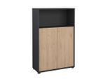 P & B , Grau, Eichefarben , Holzwerkstoff , 2 Fächer , 34.3x123.6x79.6 cm , FSC Mix, Made in Denmark , Beimöbel erhältlich , Kleinmöbel, Kommoden, Highboards