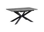 P & B , Grau , Metall, Holzwerkstoff , rechteckig , 90x76x160-200 cm , ausziehbar , Esszimmer, Esszimmertische, Esstische, Holztische, Esstische Holz