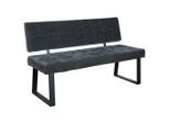 Livetastic , Dunkelgrau , Metall, Textil , 140x85x56 cm , Esszimmer, Bänke, Polsterbänke