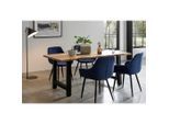 Mid.you , Naturfarben, Dunkelblau , Holz, Metall, Textil , Akazie , massiv , 85x76.5x160 cm , Esszimmer, Essgruppen