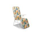 Gardenson , Mehrfarbig, Weiß , Metall, Textil , 58x108x75 cm , FSC Mix, Europäischer Sicherheitsstandard , UV-beständig, Rückenlehne verstellbar ,