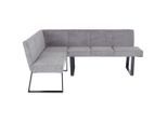 Livetastic , Grau , Metall, Textil , L-Form , 202x160 cm , Esszimmer, Bänke, Polsterbänke