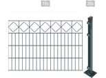Doppelstabmattenzaun ARVOTEC "EASY 80 zum Aufschrauben "Karo" mit Zierleiste", grau (anthrazit), H:80cm, Kunststoff, Stahl, Zaunelemente, Zaunhöhe 80 cm, Zaunlänge 2 - 60 m