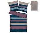 Bettwäsche TOM TAILOR HOME "Carl in Gr. 135x200 oder 155x220 cm", lila (beere), B/L: 155cm x 220cm, 1 Stk., 1 Stk., Renforcé, B/L: 80cm x 80cm, 3 Stk., Renforcé, Obermaterial: 100% Baumwolle, Bettwäsche, Bettwäsche, mit GRATIS-Zugabe: Spannbettlaken, 100% Baumwolle, mit Reißverschluss