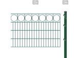 Doppelstabmattenzaun ARVOTEC "ESSENTIAL 80 zum Einbetonieren "Ring" mit Zierleiste", grün (dunkelgrün), H:80cm, Kunststoff, Stahl, Zaunelemente, Zaunhöhe 80 cm, Zaunlänge 2 - 60 m