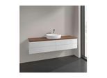Villeroy und Boch Antao Waschtisch-Unterschrank K25052GF 160x36x50cm, Hahnlochbohrung, Waschbeckenplattenfarbe warm walnut, glossy white lacquer