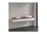 Villeroy und Boch Antao Waschtisch-Unterschrank K16152GF 160x19x50cm, Hahnlochbohrung, Waschbeckenplattenfarbe warm walnut, glossy white lacquer