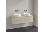 Villeroy und Boch Antao Waschtisch-Unterschrank L24150HJ 120x36x50cm, Hahnloch, Waschbeckenplattenfarbe Lack, silk grey matt lacquer