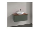Villeroy und Boch Antao Waschtisch-Unterschrank K30012HL 80x36x50cm, Waschbeckenplattenfarbe warm walnut, leaf green matt lacquer