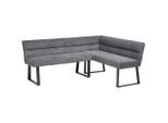 Livetastic Eckbank, Dunkelgrau, Metall, Textil, 5-Sitzer, L-Form, 190x150 cm, Esszimmer, Bänke, Eckbänke